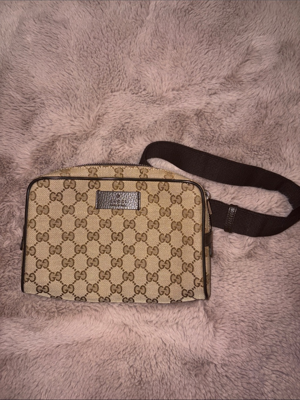 Gucci Beige and Brown GG Supreme Belt Bag